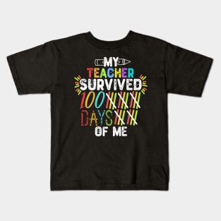 My Teacher Survived 100 Days Of Me - Funny Gift for Students Kids T-Shirt